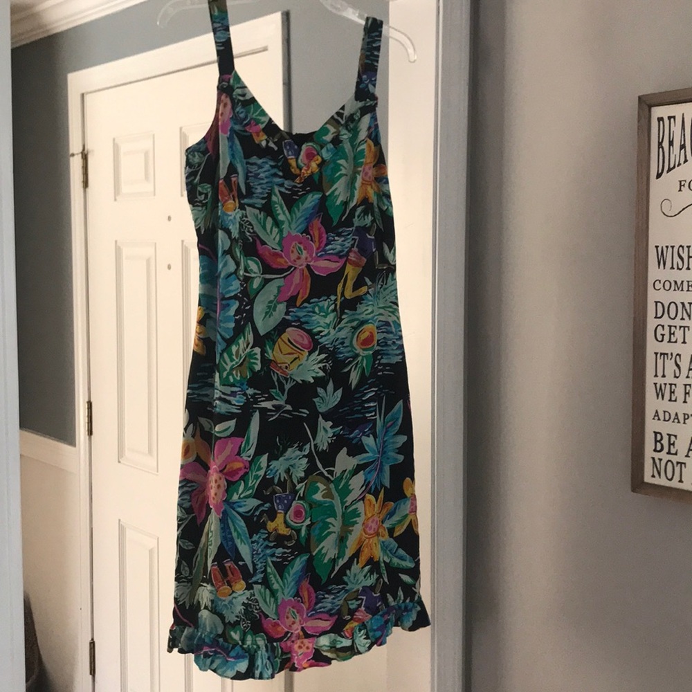 Off 5th NWT floral dress 100% silk